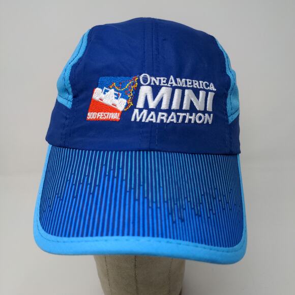 Indy 500 Festival One America Mini Marathon Strapback Hat Blue Embroidered - Picture 2 of 11
